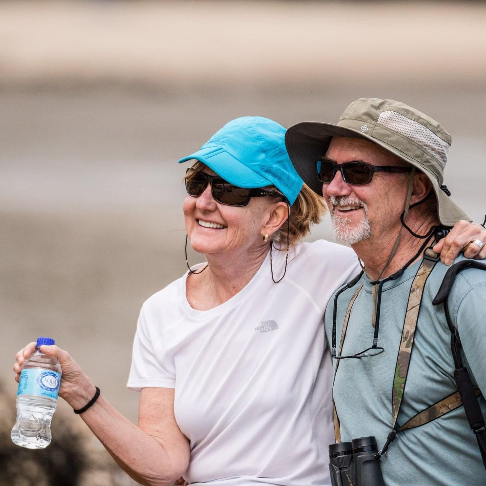 Guests laughing on a walking safari