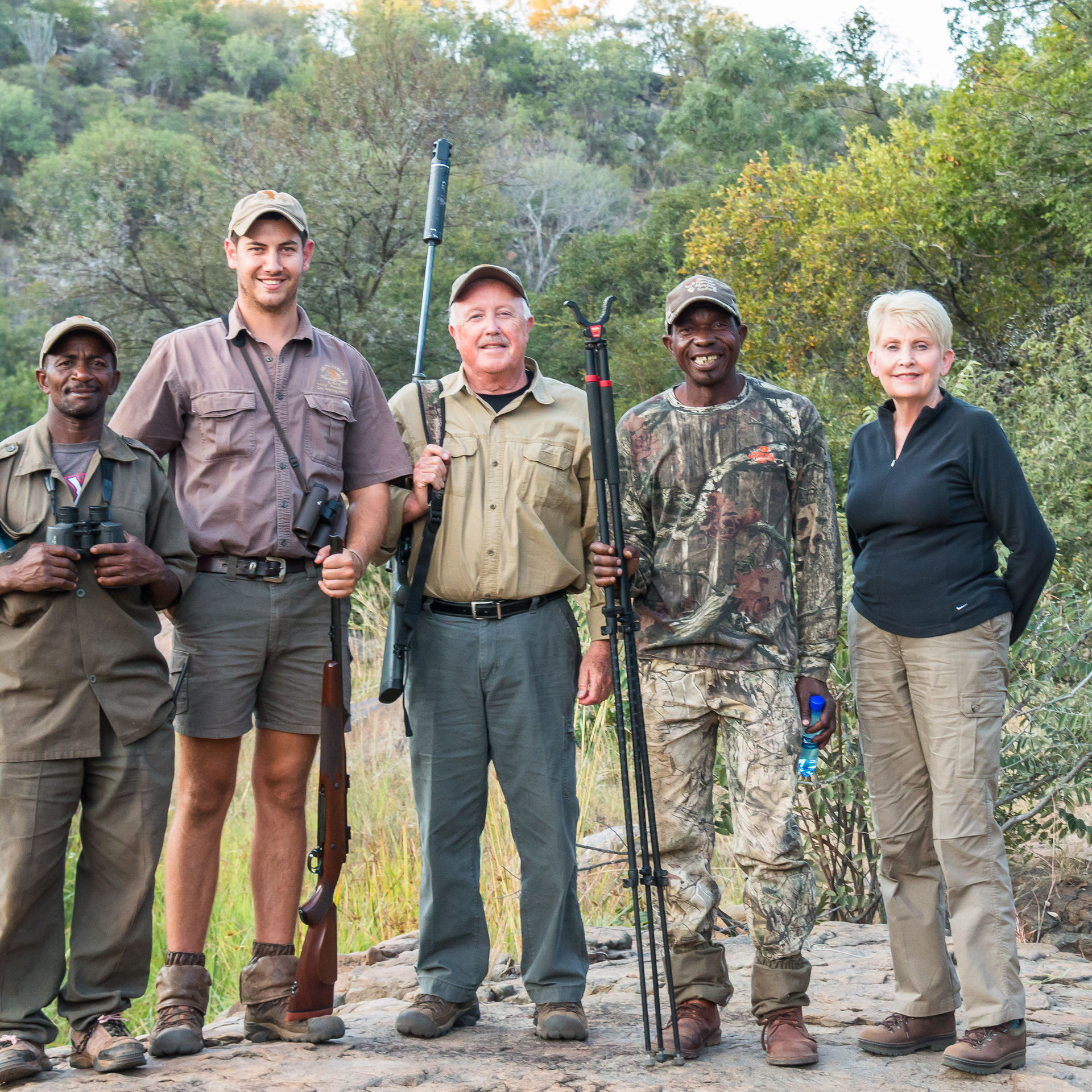 Hunting party with trackers and PH
