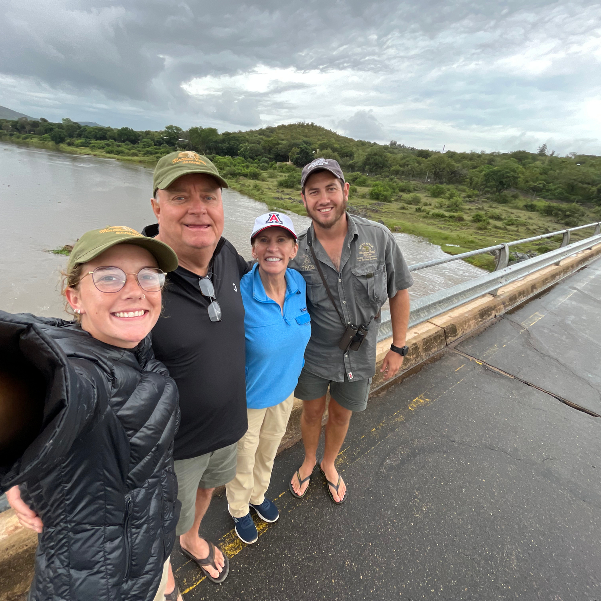 Family on the bridge over the Olifants River