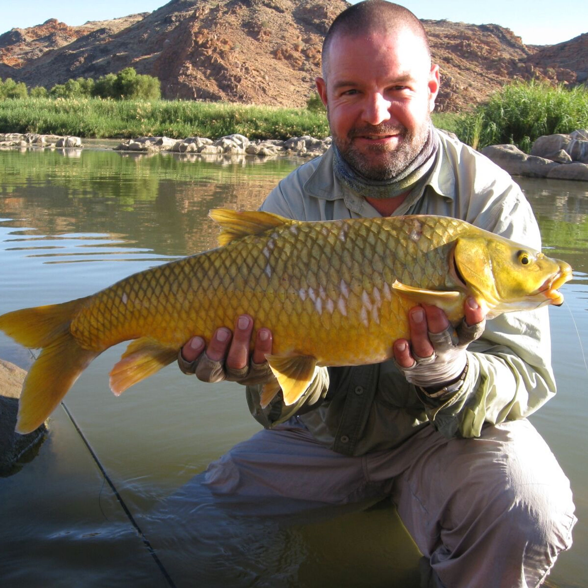 Large yellowfish caught on the Orange River